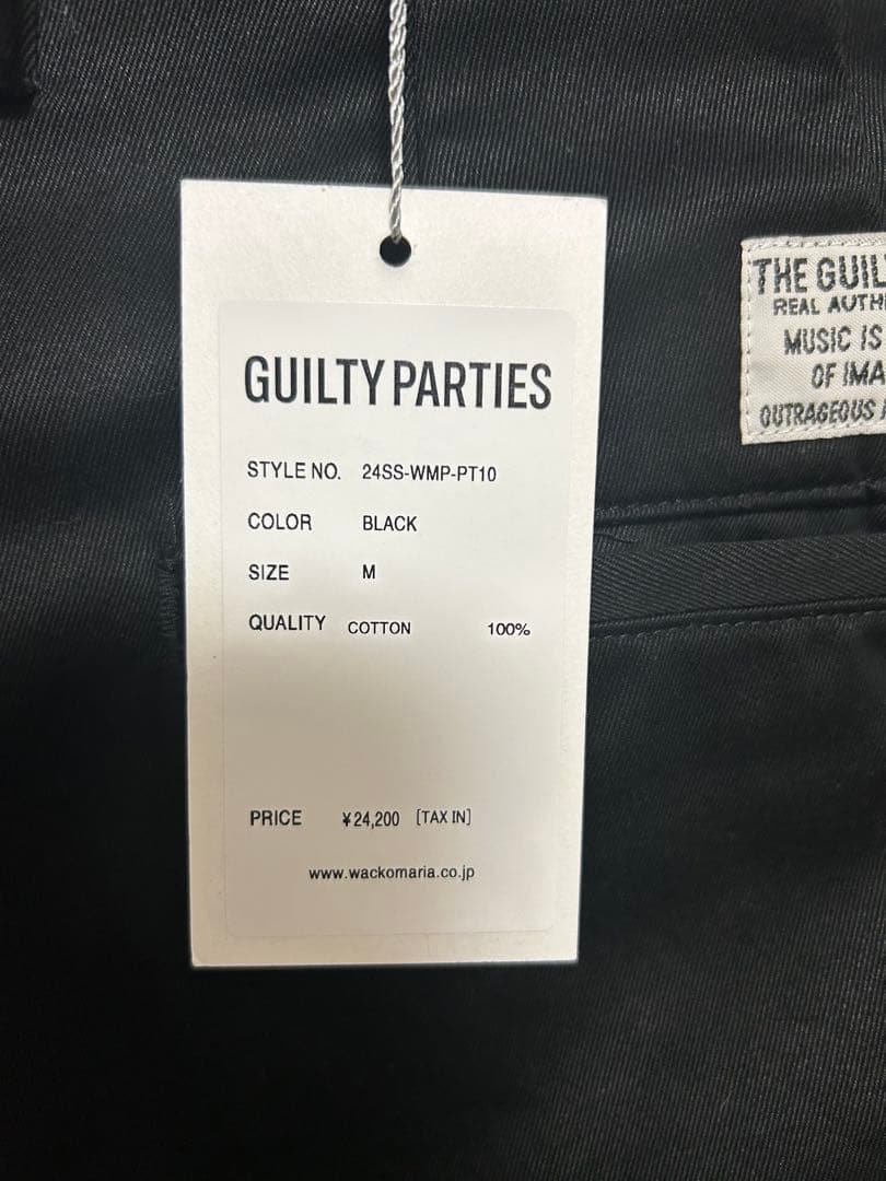 24ss WACKO MARIA ツータックチノ　ワコマリア　M ブラック