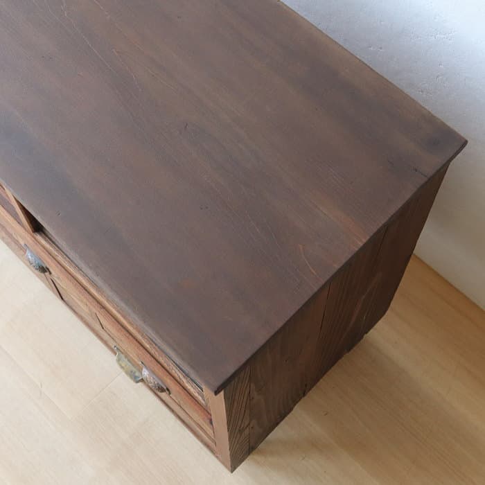 アンティーク ケヤキ ローボード 鉄脚 飾り棚 古家具 スギ テレビ台