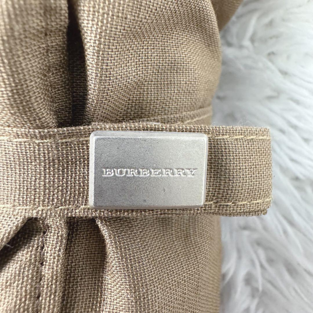 【極美品】バーバリー〈日本製〉ノバチェック柄パイピングロゴ刺繍折り畳み日傘　茶系