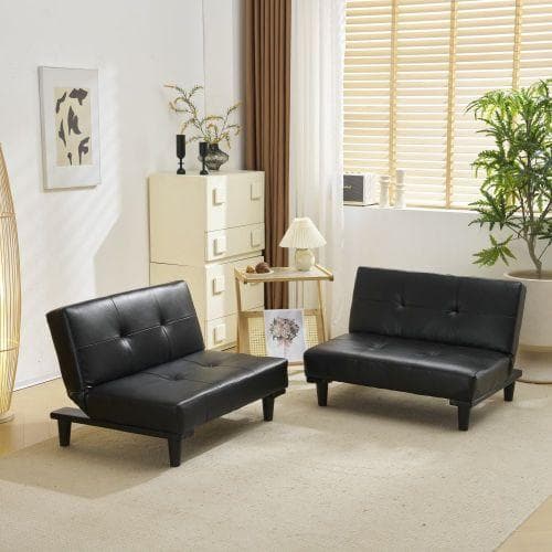 ソファベッド ソファ ベッド ロータイプ 2人 PU リクライニングソファ 背も