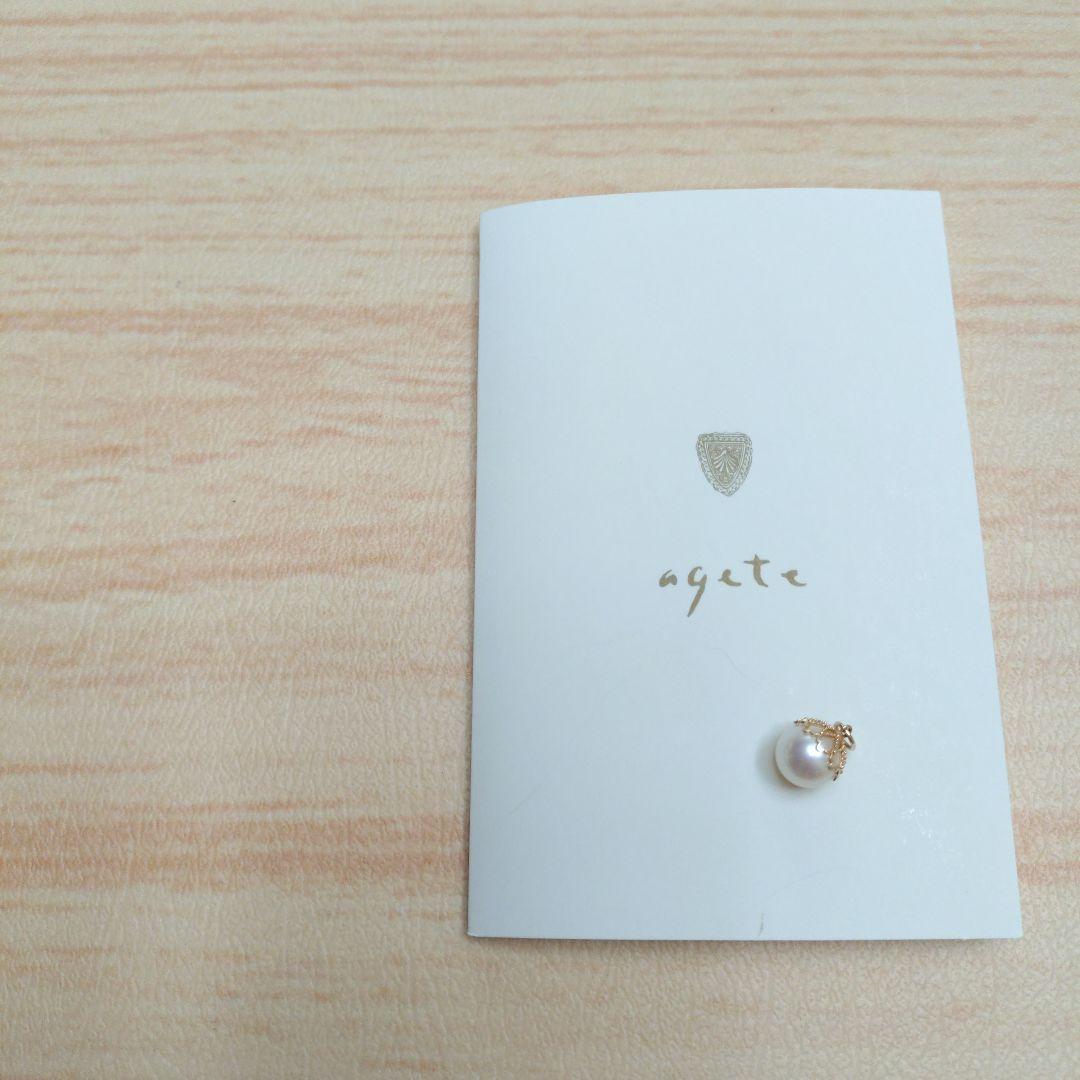 agete　アガット 透かしパール ネックレスチャーム K10