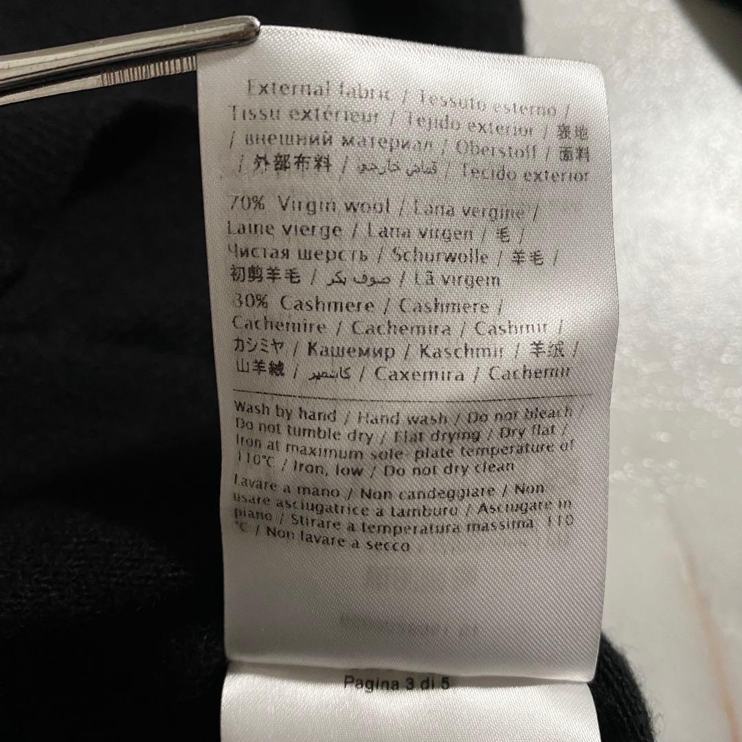 A18554 美品 ヴァレンティノ ウールカシミヤ VLTNロゴニット 黒 M