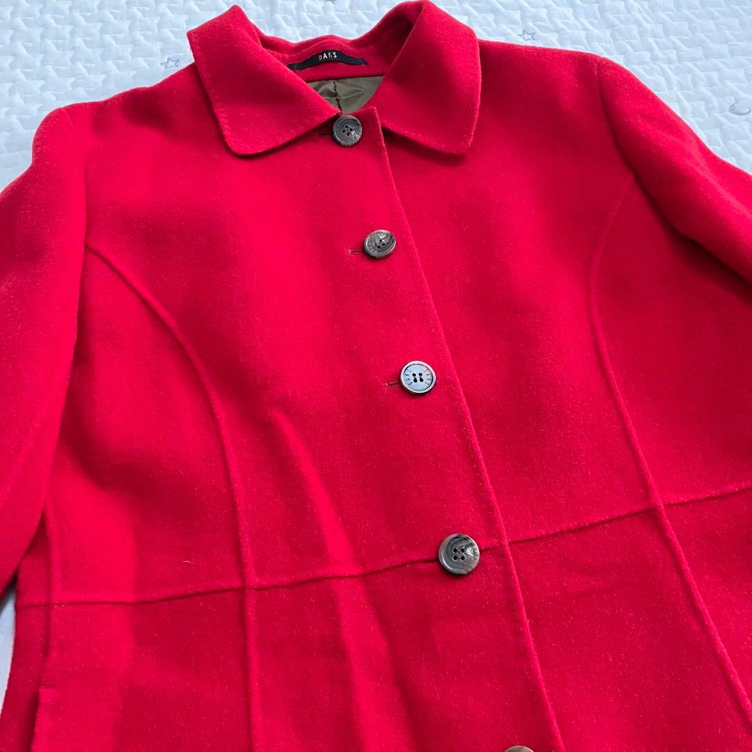 DAKS ダックス　毛100%コート　サイズ40 赤レッド