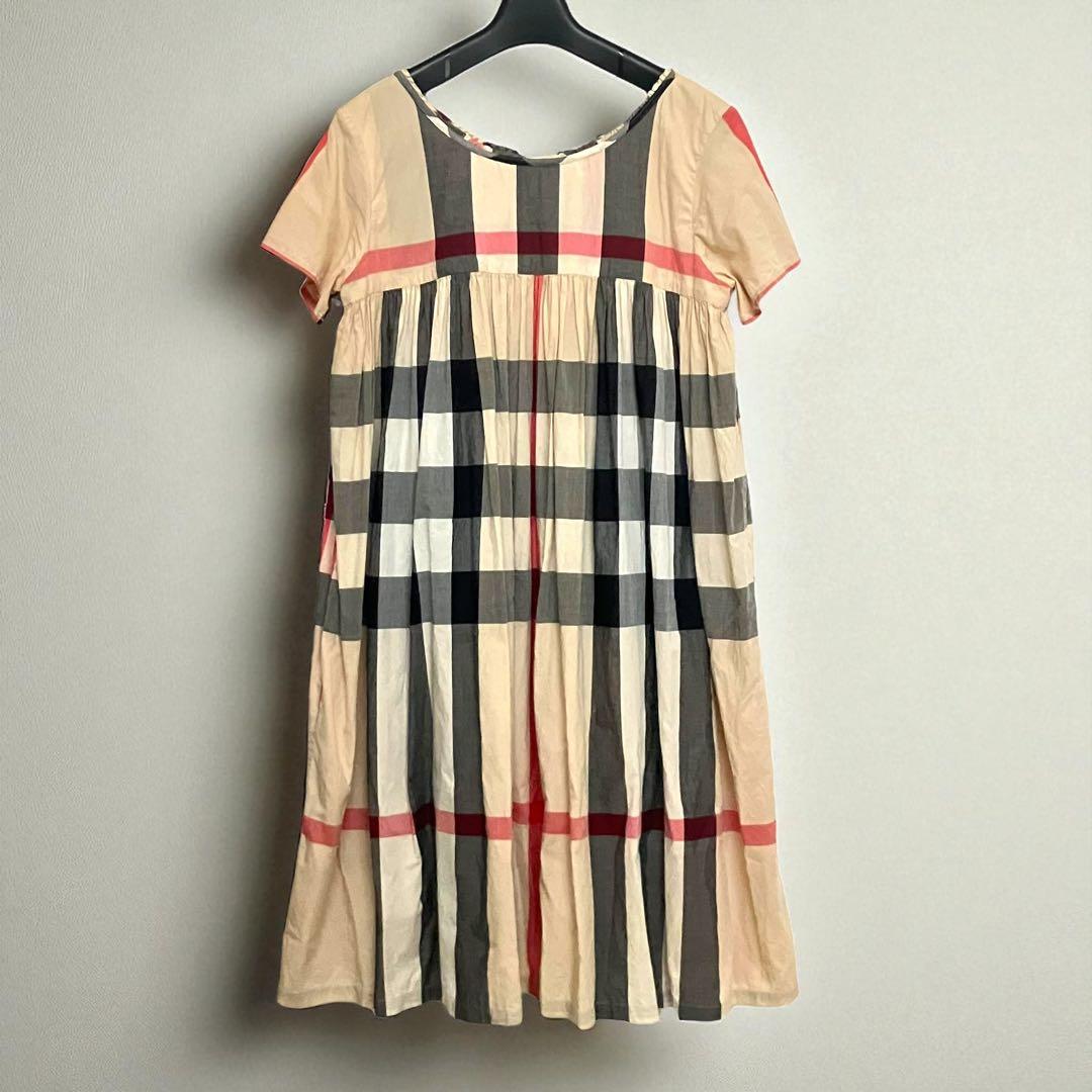 美品　バーバリー　メガチェック　ノバチェック　ワンピース　ベージュ　164 M位