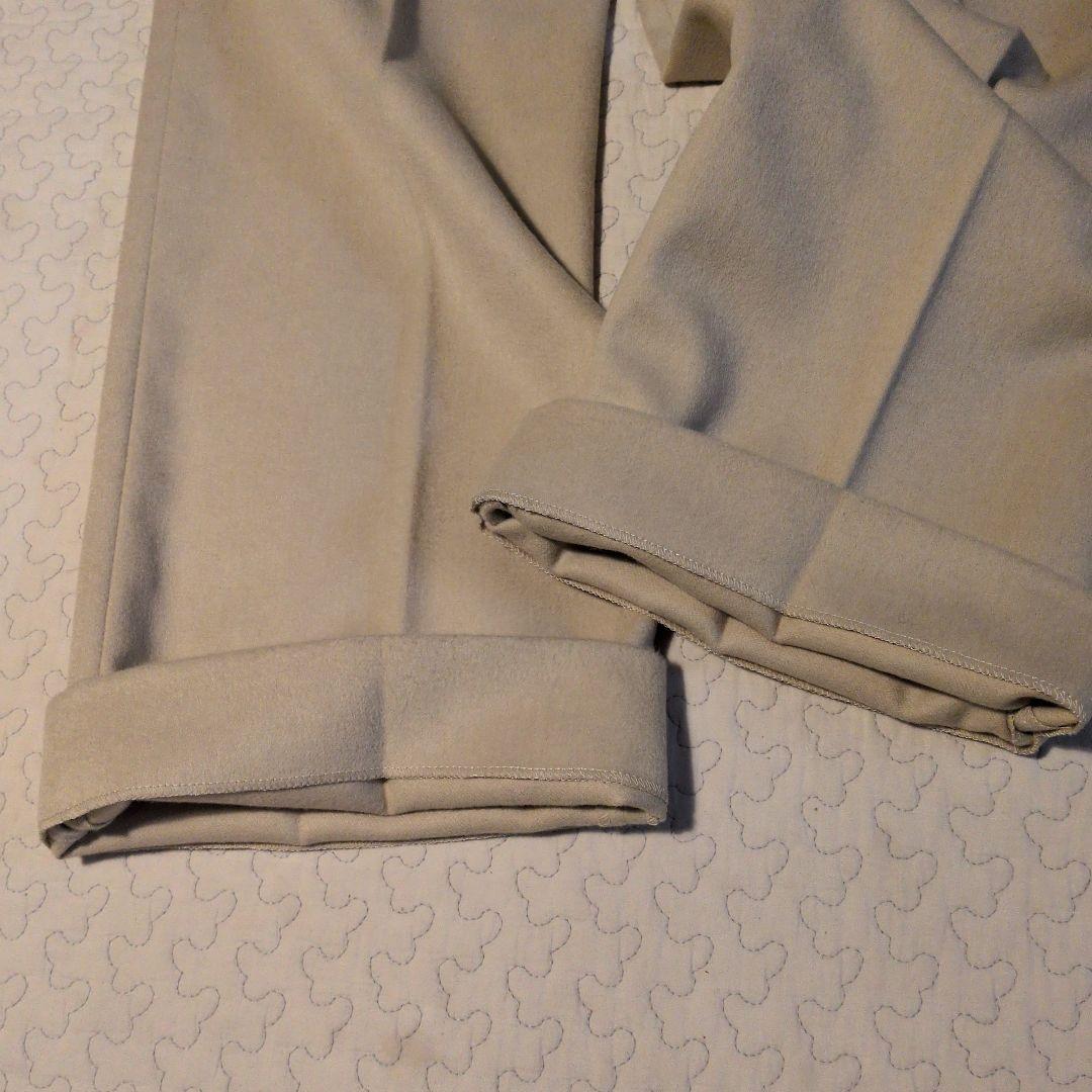 MaxMaraベージュ ウールパンツ センタープレス カシミヤ　36