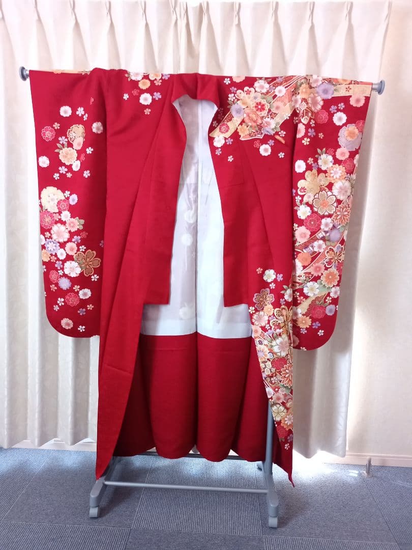 ★れもんざめ様★【京都きもの友禅】振袖赤＋着物帯