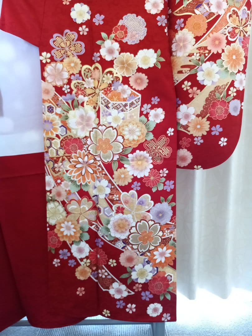 ★れもんざめ様★【京都きもの友禅】振袖赤＋着物帯