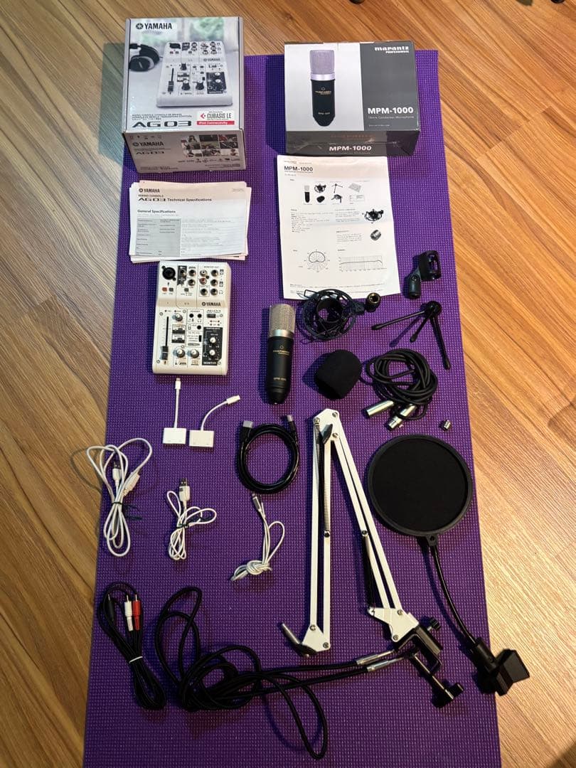 【にっしゃん】YAMAHAミキサー　AG03 ケーブル、配信機材付き