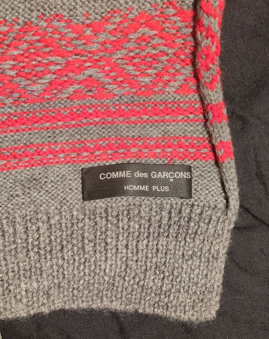 COMME des GARCONS HOMME PLUS 手編みストール　グレイ