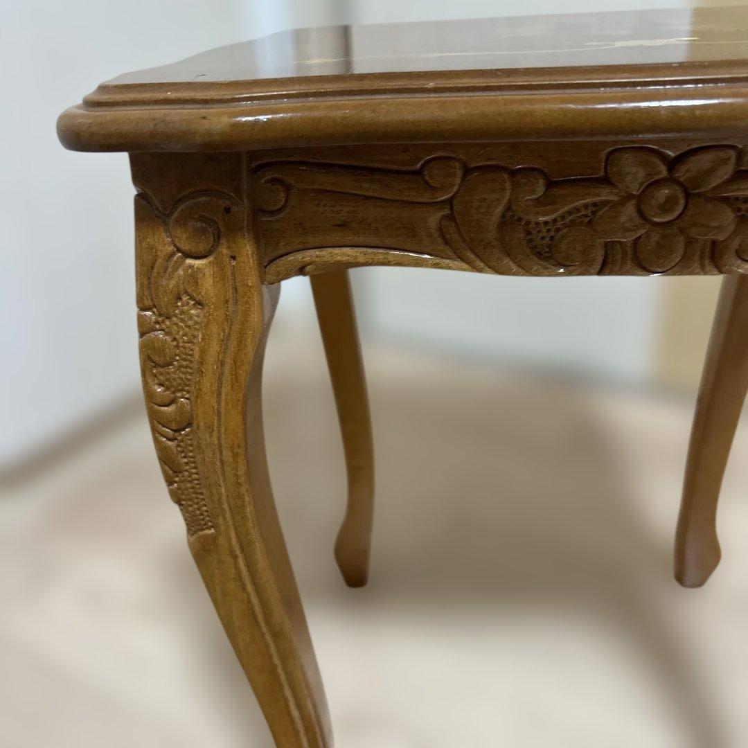 美品✨イタリア製　サイドテーブル　象嵌細工　猫脚　ネストテーブル　アンティーク