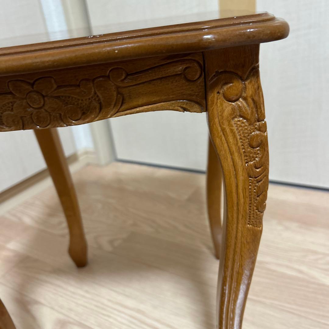 美品✨イタリア製　サイドテーブル　象嵌細工　猫脚　ネストテーブル　アンティーク