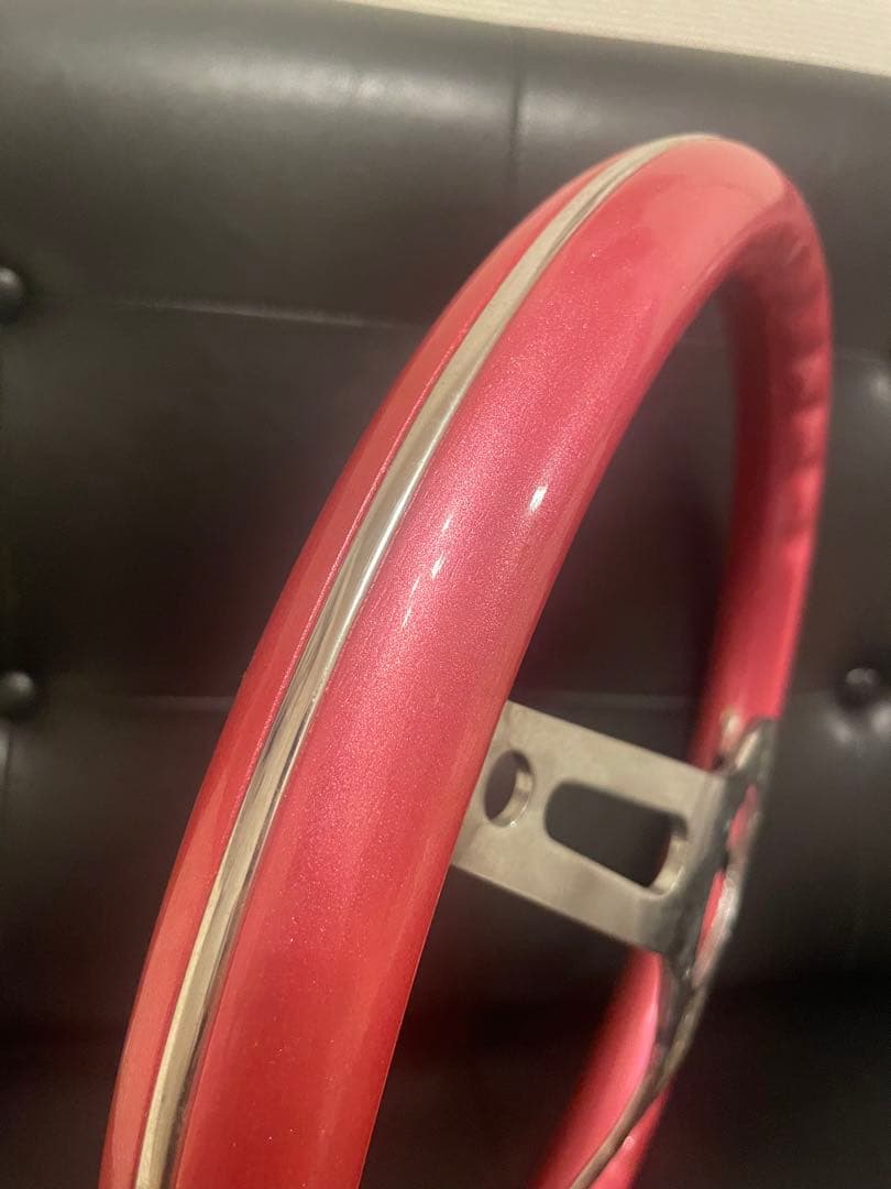 ステアリング/ピンク/35cm/ハンドル/カスタム/車/旧車/レトロ/整備