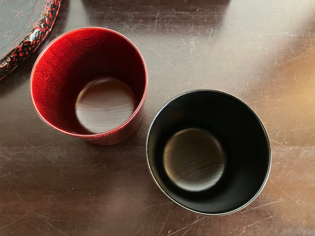 山中塗　山中漆器　喜八工房　フリーカップ　蕎麦猪口　湯飲み　タンブラー　２客