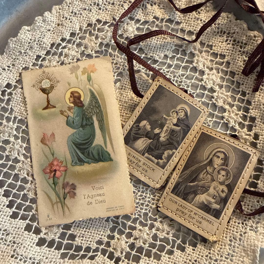 1940年アンティーク美しいmissel聖書セット　ジャンクジャーナル洋書　古書