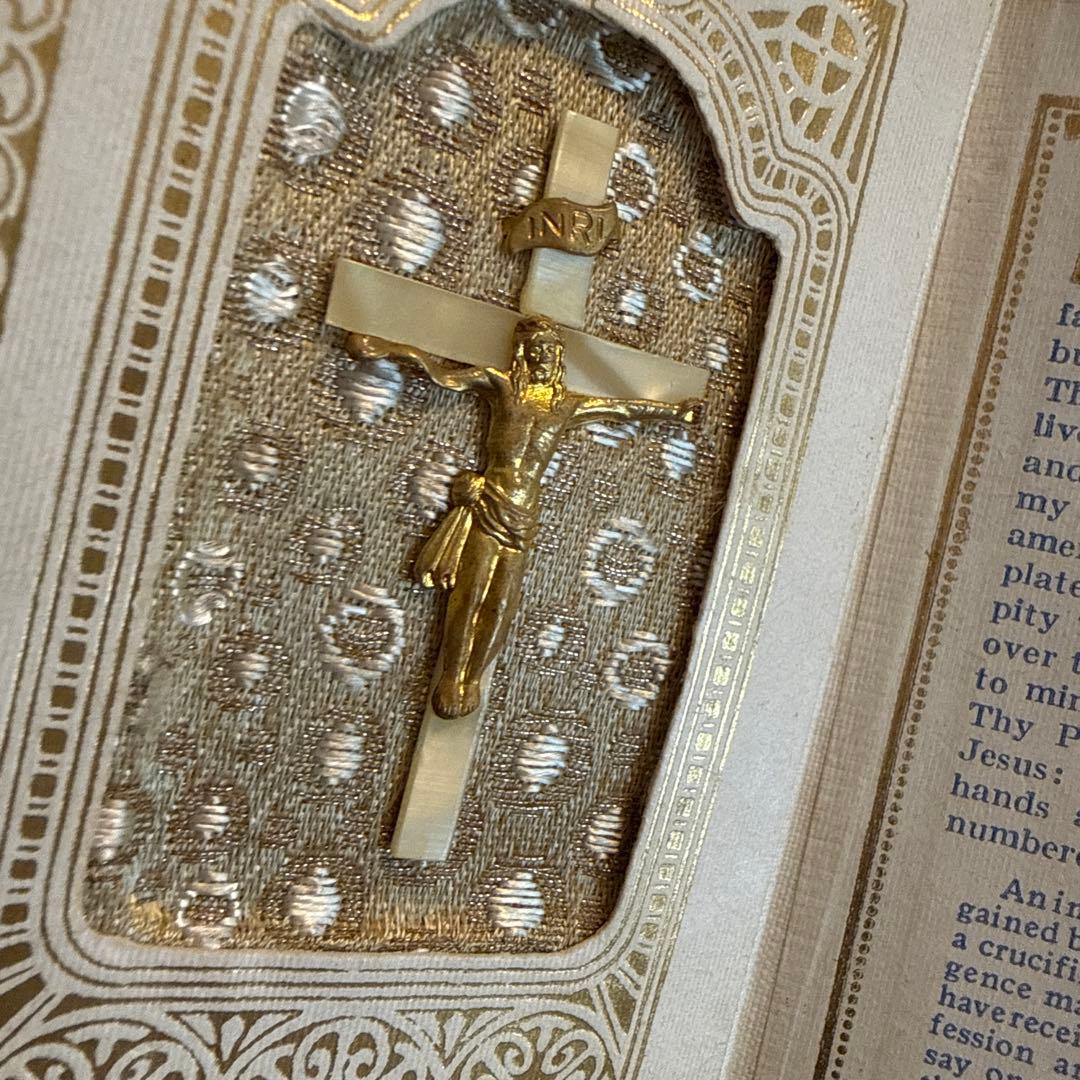 1940年アンティーク美しいmissel聖書セット　ジャンクジャーナル洋書　古書