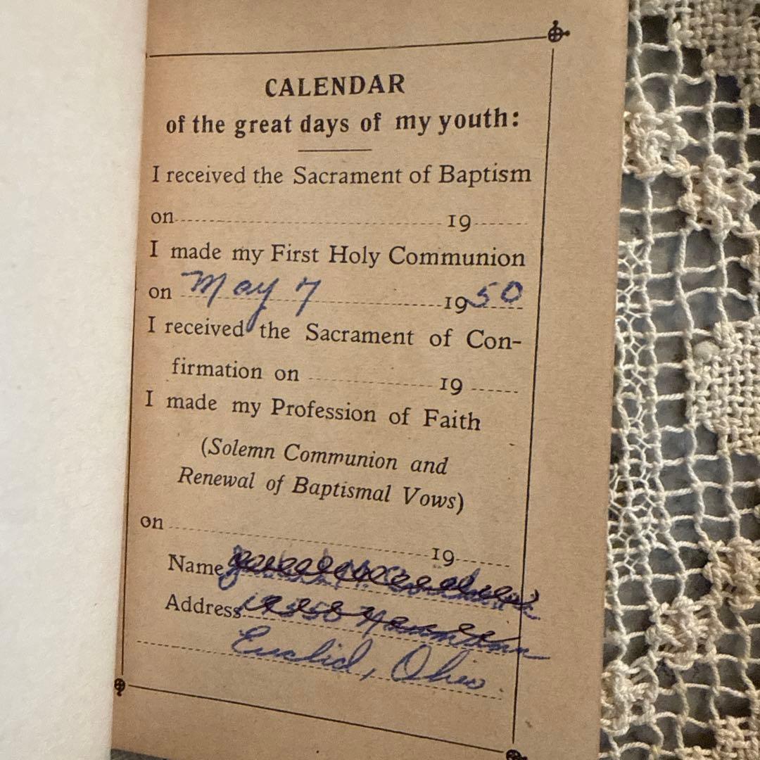 1940年アンティーク美しいmissel聖書セット　ジャンクジャーナル洋書　古書