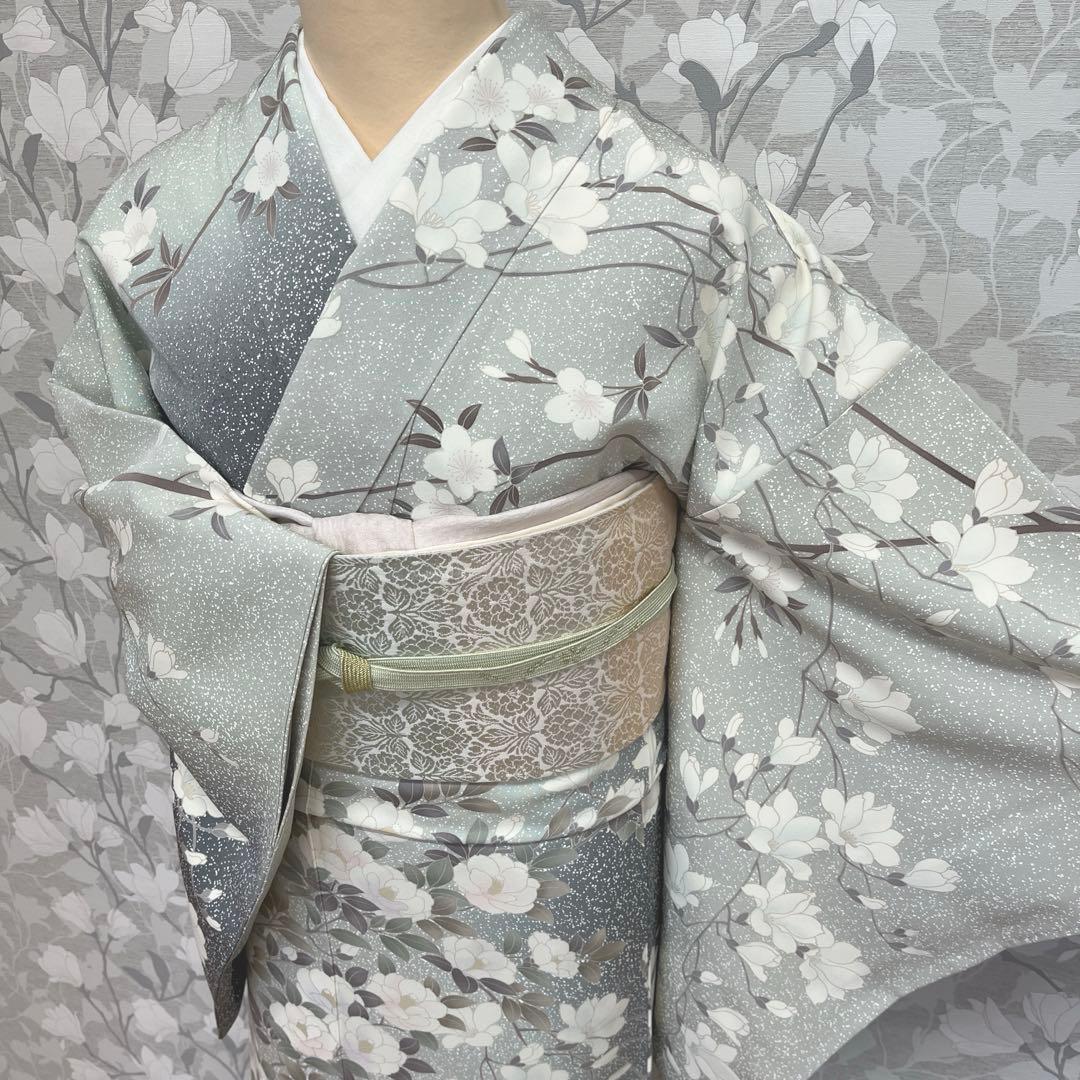 正絹 訪問着 椿桜木蓮 伊と幸 長襦袢おまけ