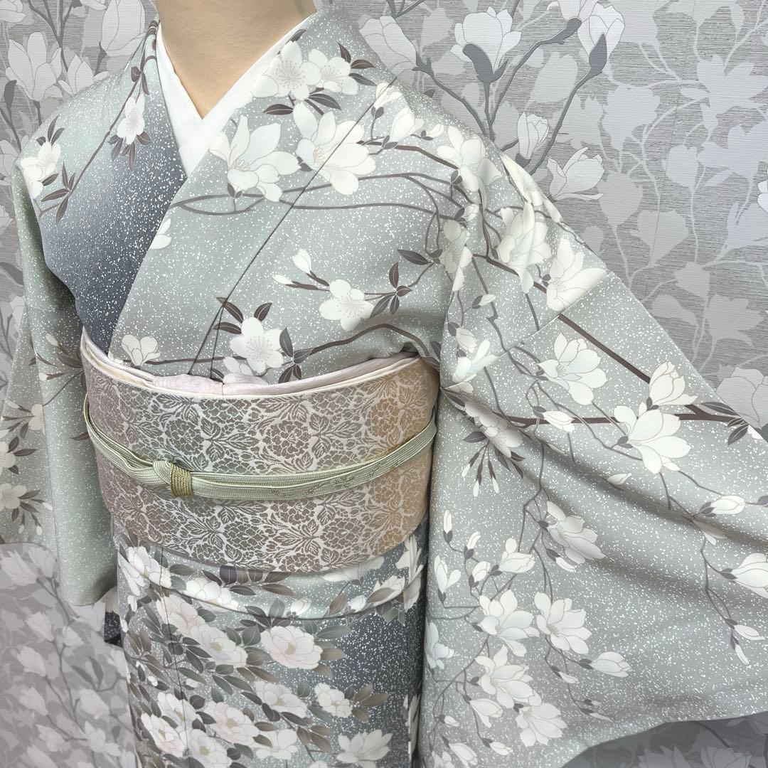 正絹 訪問着 椿桜木蓮 伊と幸 長襦袢おまけ