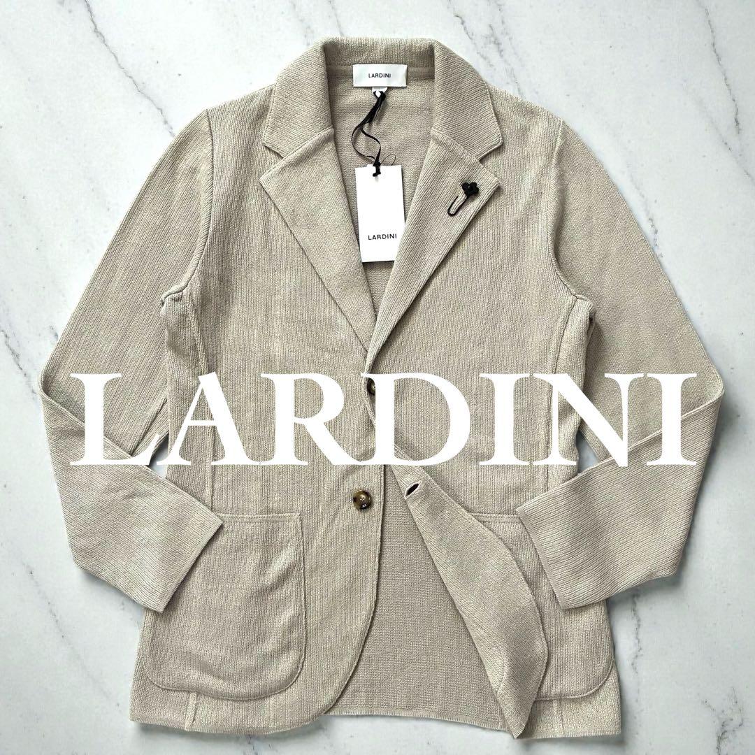 新品未使用 LARDINI 最高級ニットテーラードジャケット 麻綿 現行モデル