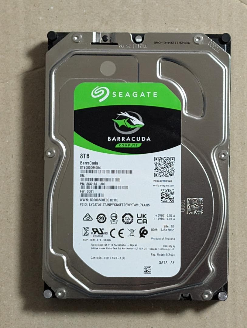 SEAGATE 3.5インチ HDD 8TB ST8000DM004