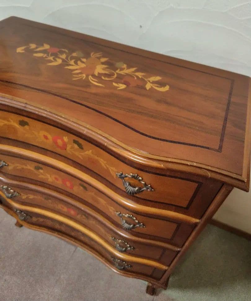 象嵌　チェスト　4段　猫脚