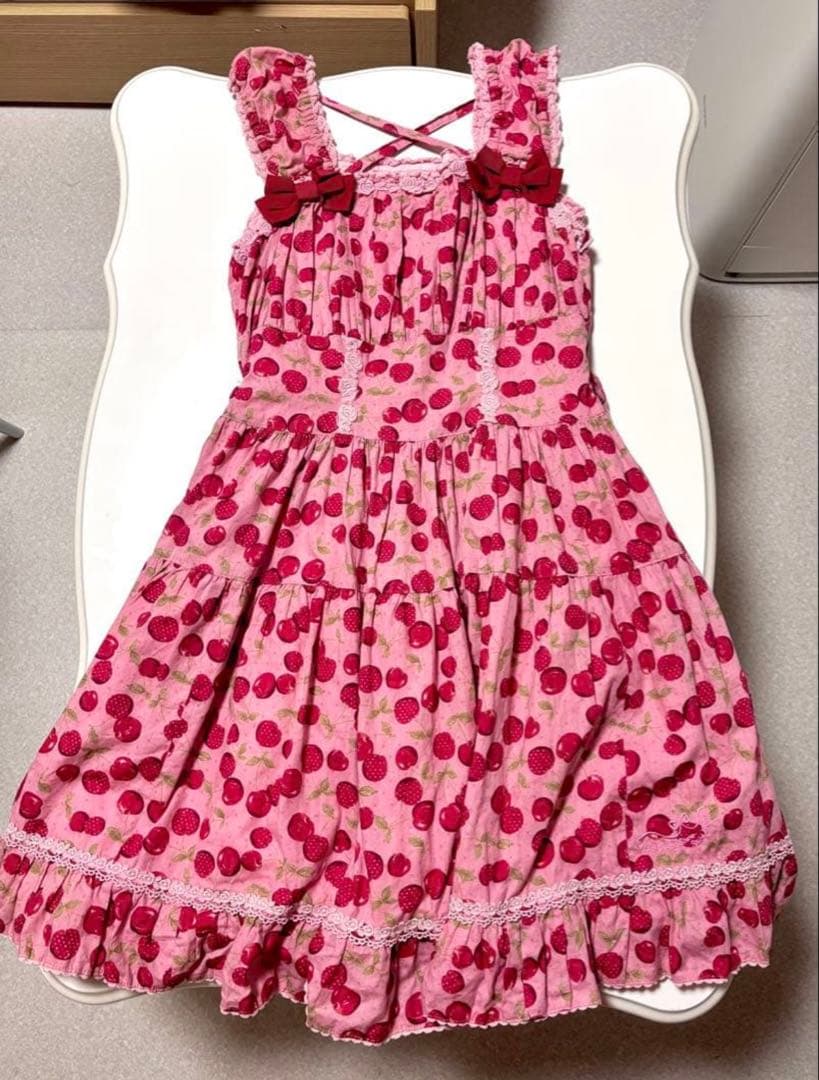【ベイビーザスターズシャインブライト】チェリー柄ワンピ