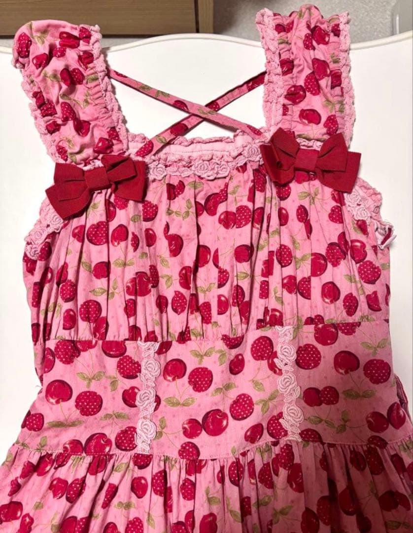 【ベイビーザスターズシャインブライト】チェリー柄ワンピ