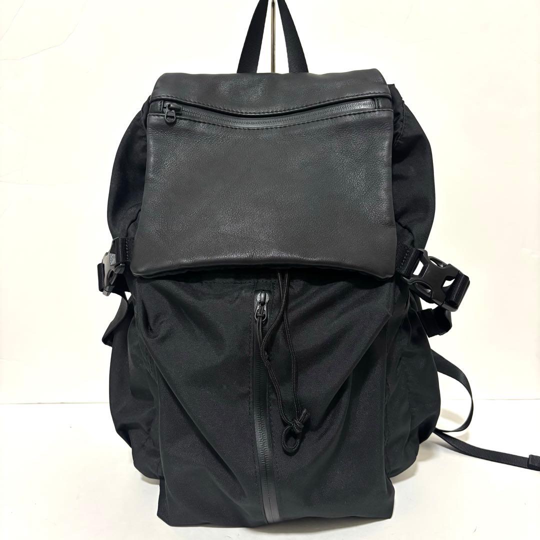 BURLAP OUTFITTER ear 撥水レザーコンビライトリュック　黒