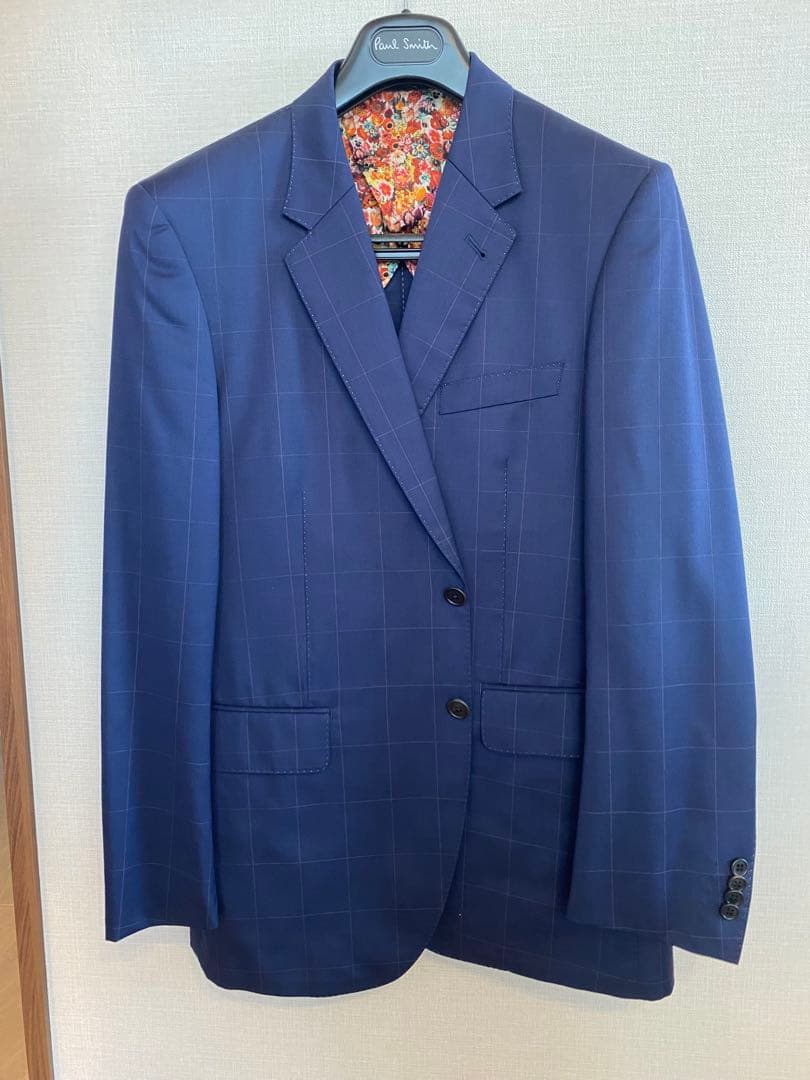 ネイビー スーツ上下 花柄裏地