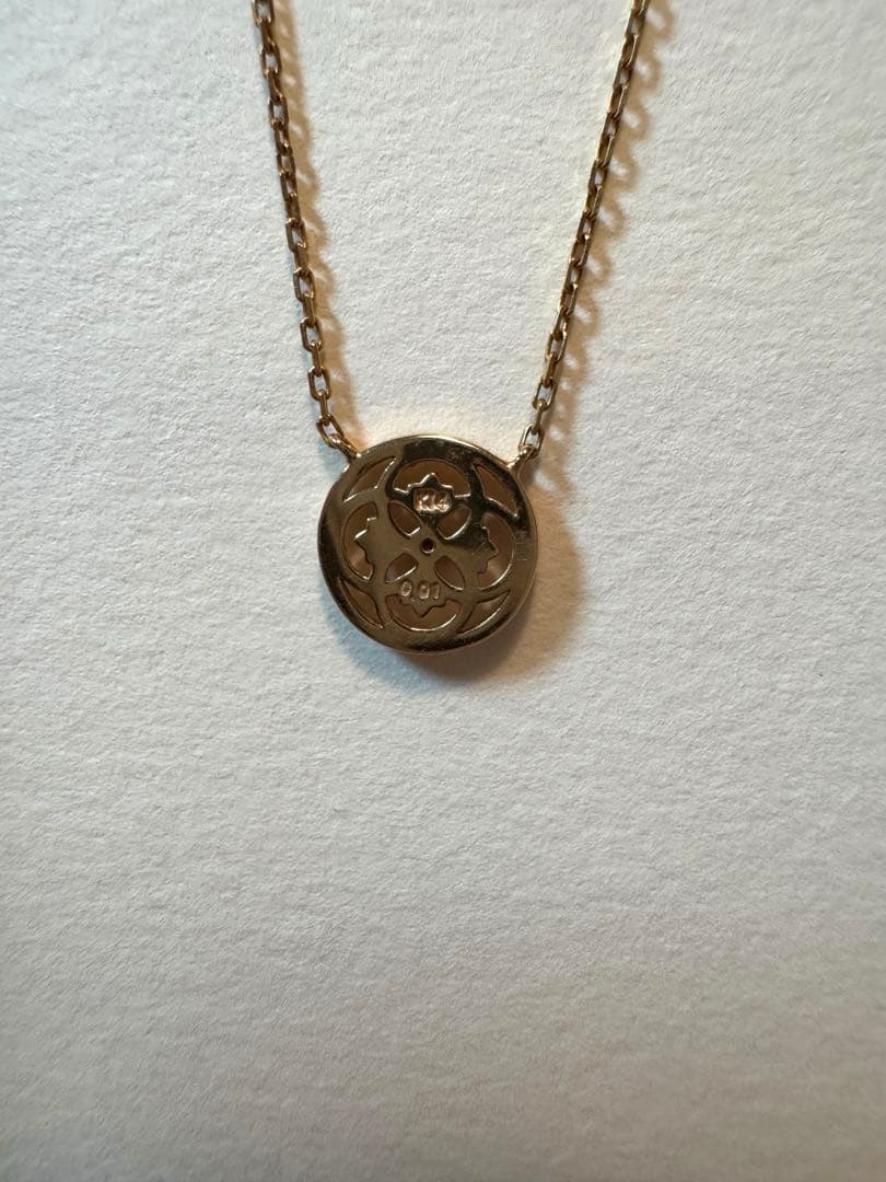 agete アガット K18K14ダイヤモンドネックレス0.01ct