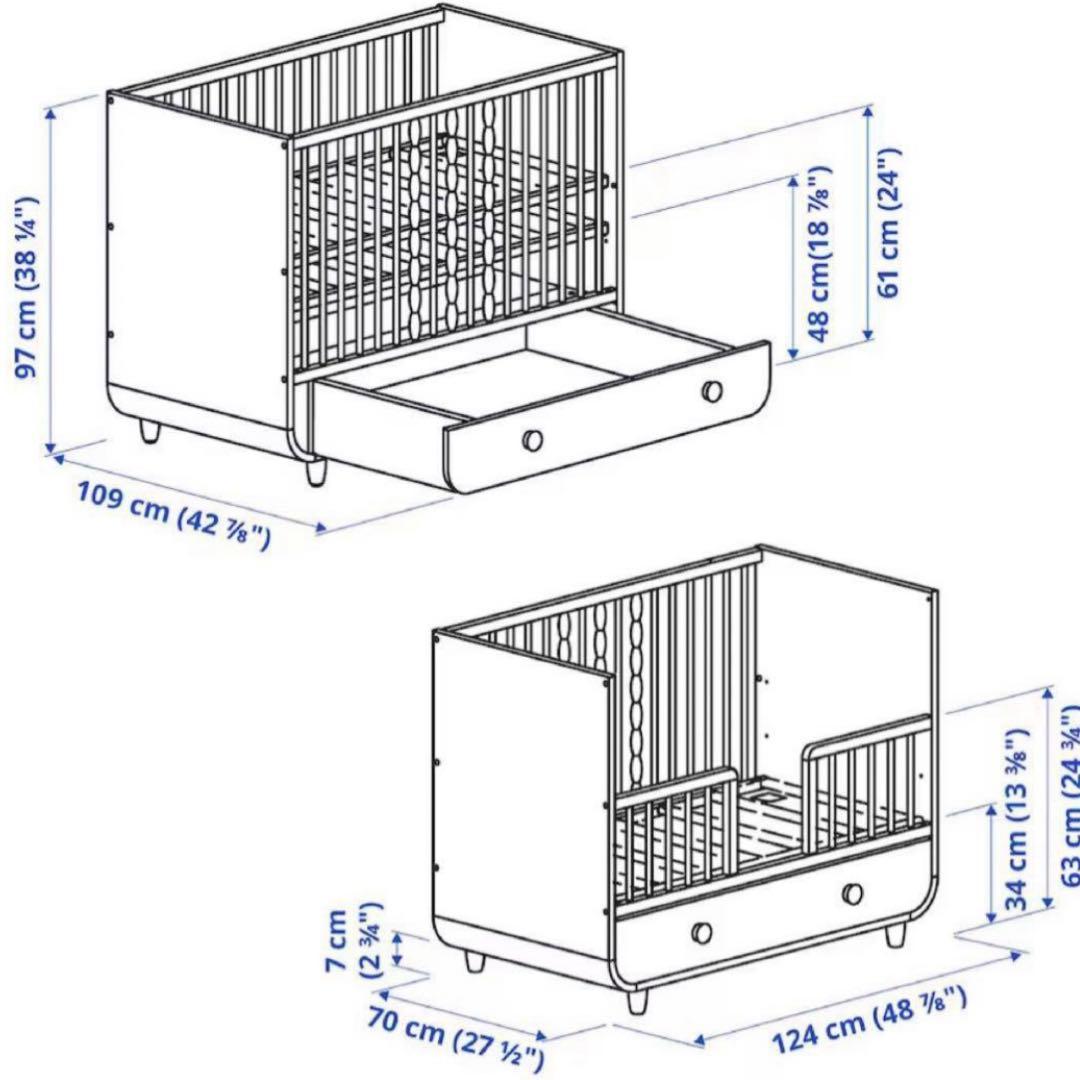 IKEA MYLLRA ベビーベッド フォームマットレス SKONAST