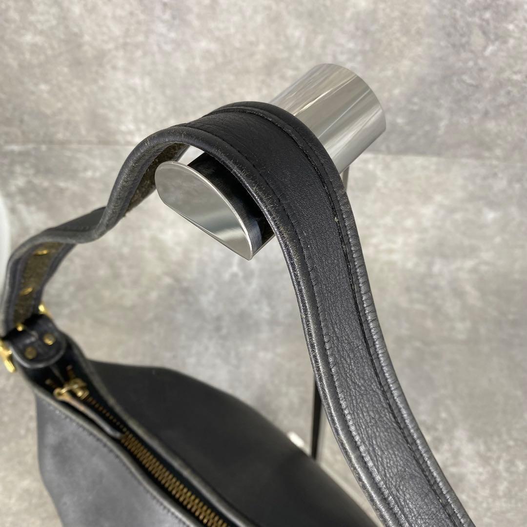 オールドコーチ レザー ショルダーバッグ バケツ型 ブラック 9085