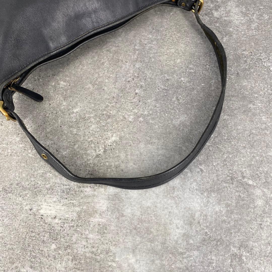 オールドコーチ レザー ショルダーバッグ バケツ型 ブラック 9085