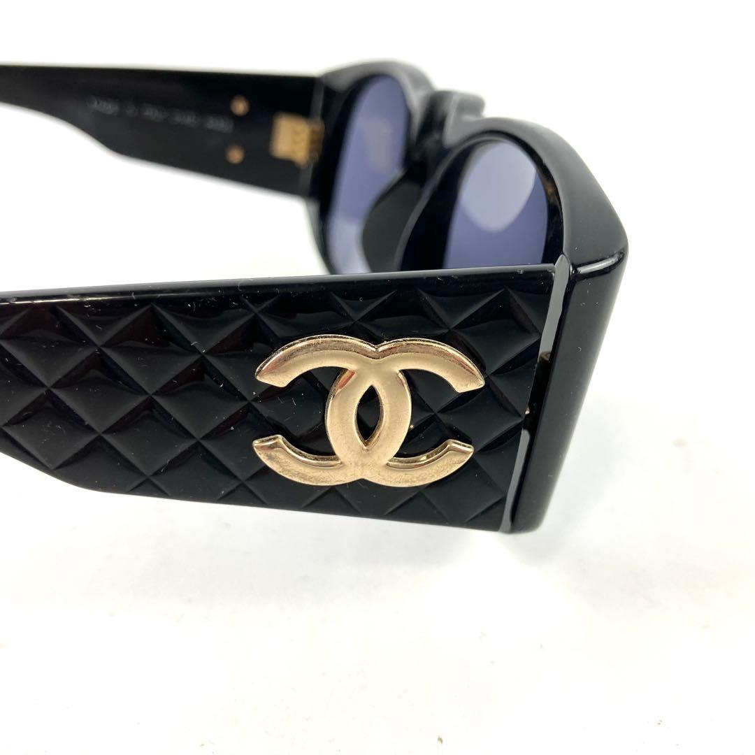 シャネル　サングラス　マトラッセ　ココマーク　セルフレーム　ブラック