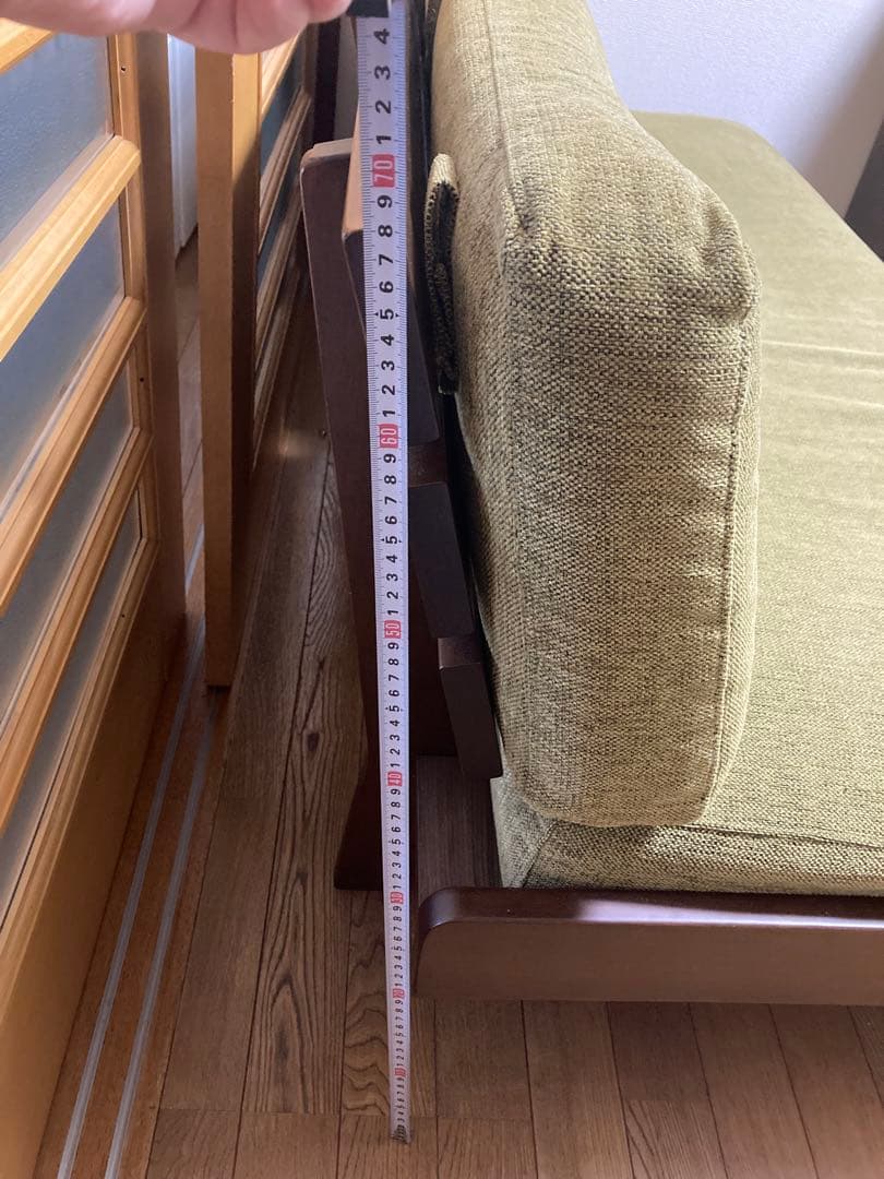 物売り太郎さん専用　　美品 平成家具（国産）3人掛けソファ オットマン別売