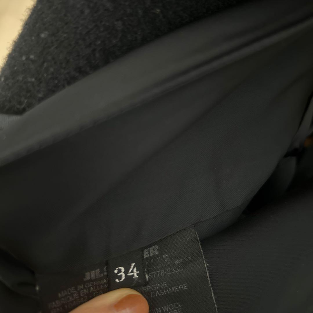 JIL SANDER 黒 ウール ピーコート サイズ34