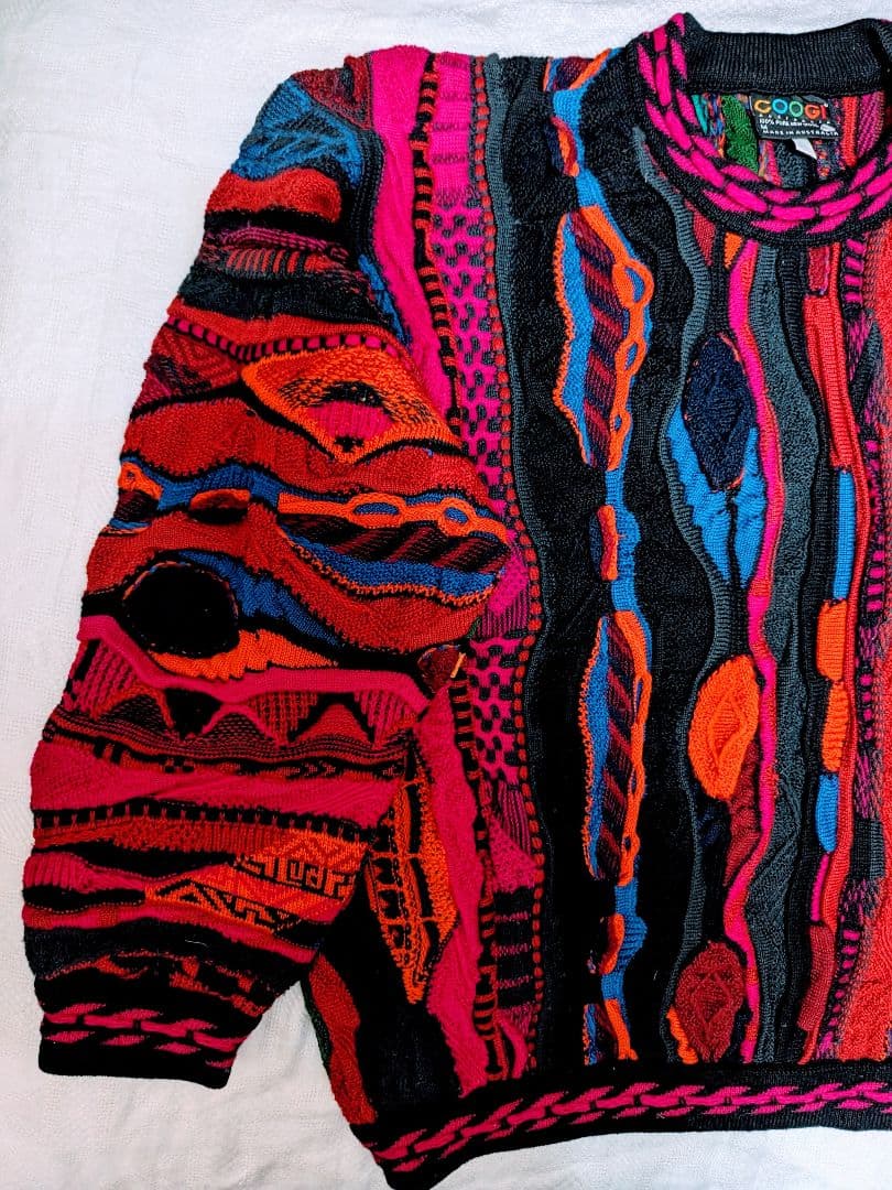 COOGI クージーウールセーター Mサイズマルチカラー3Dニットド派手