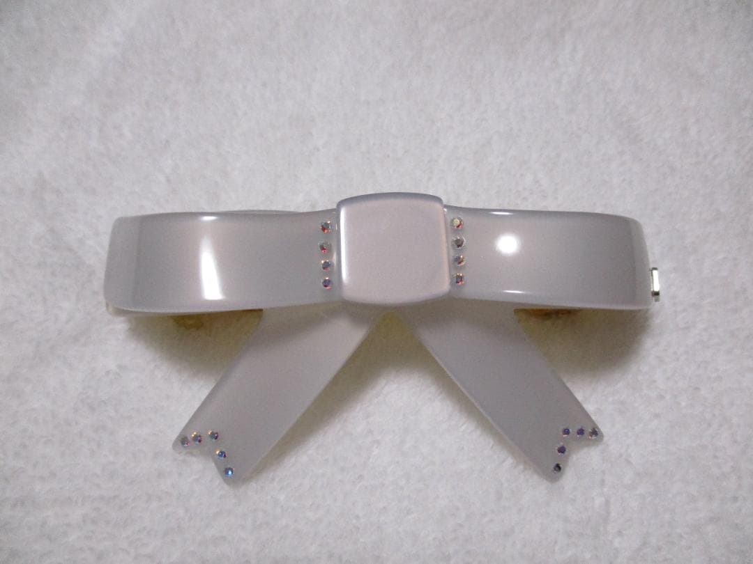 未使用自宅保管 アレクサンドルドゥパリ　リボンバレッタ　ブルー　スワロフスキー