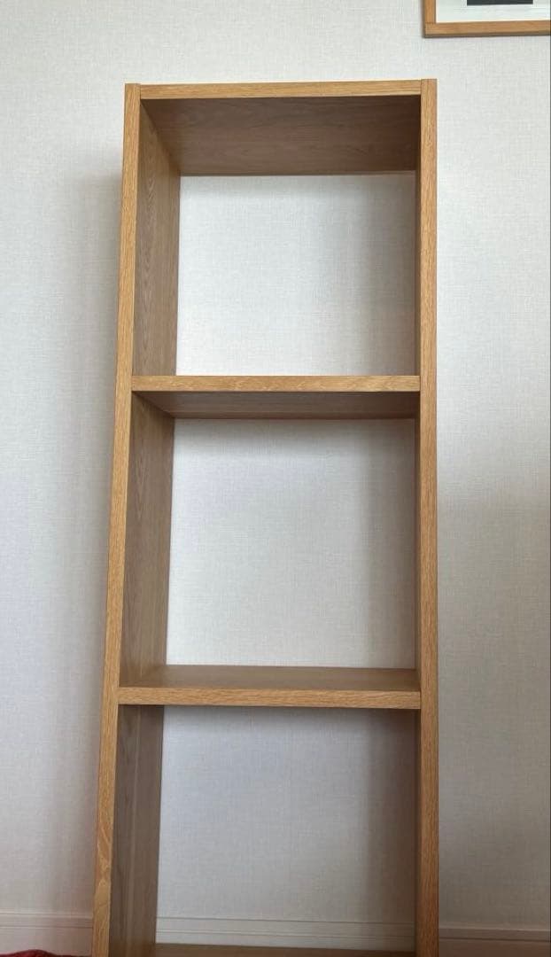 無印　スタッキングシェルフ3段　オーク材　【難あり】