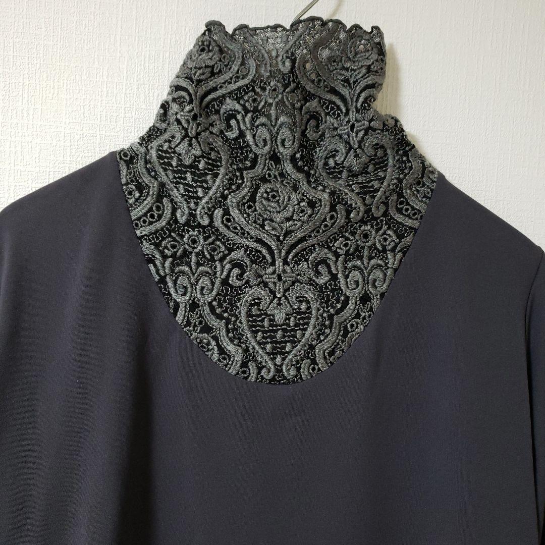 ミヤコレース∥素敵なカットソー/人気のグレー★美品★