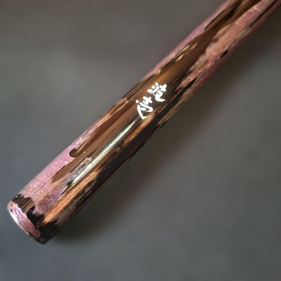 篠笛　古典調　5本調子　7穴　鉄管風仕上げ　黒地／紫銀