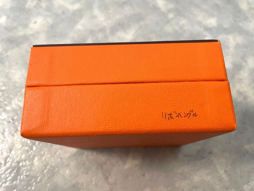 【エルメス】エマイユＰＭ　ゴールド　バングル　ロゴリボン柄　レディース