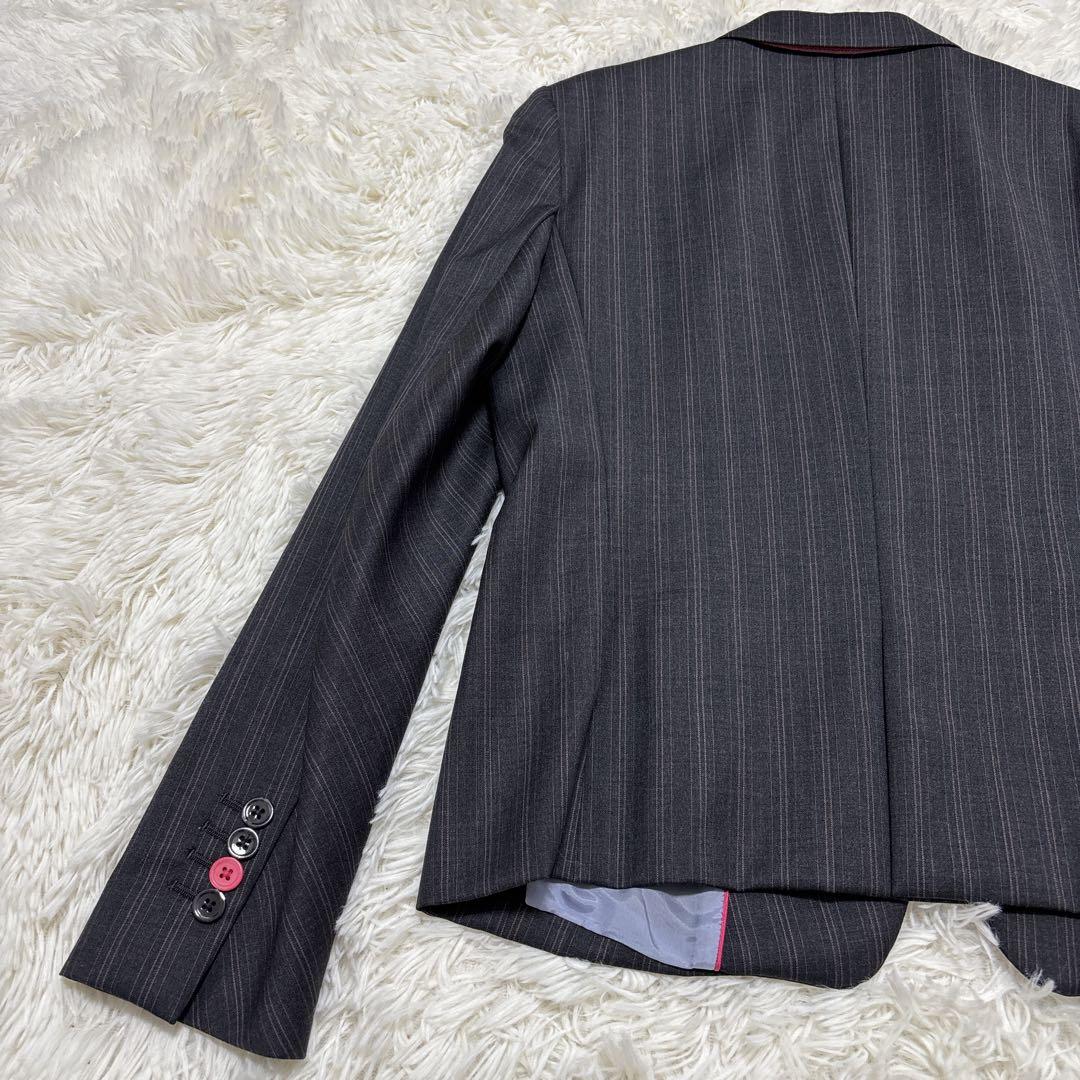 ピーエスポールスミス　セットアップ　ダークグレー　裏地派手　XL相当　42