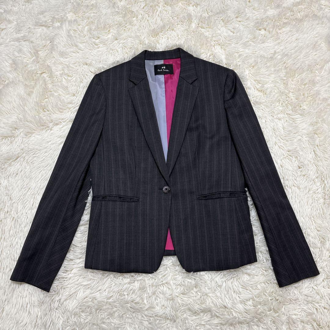 ピーエスポールスミス　セットアップ　ダークグレー　裏地派手　XL相当　42