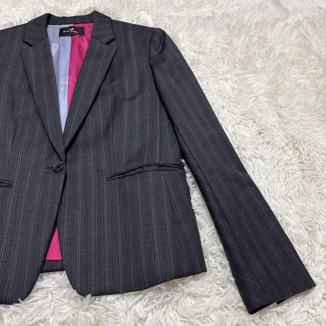 ピーエスポールスミス　セットアップ　ダークグレー　裏地派手　XL相当　42