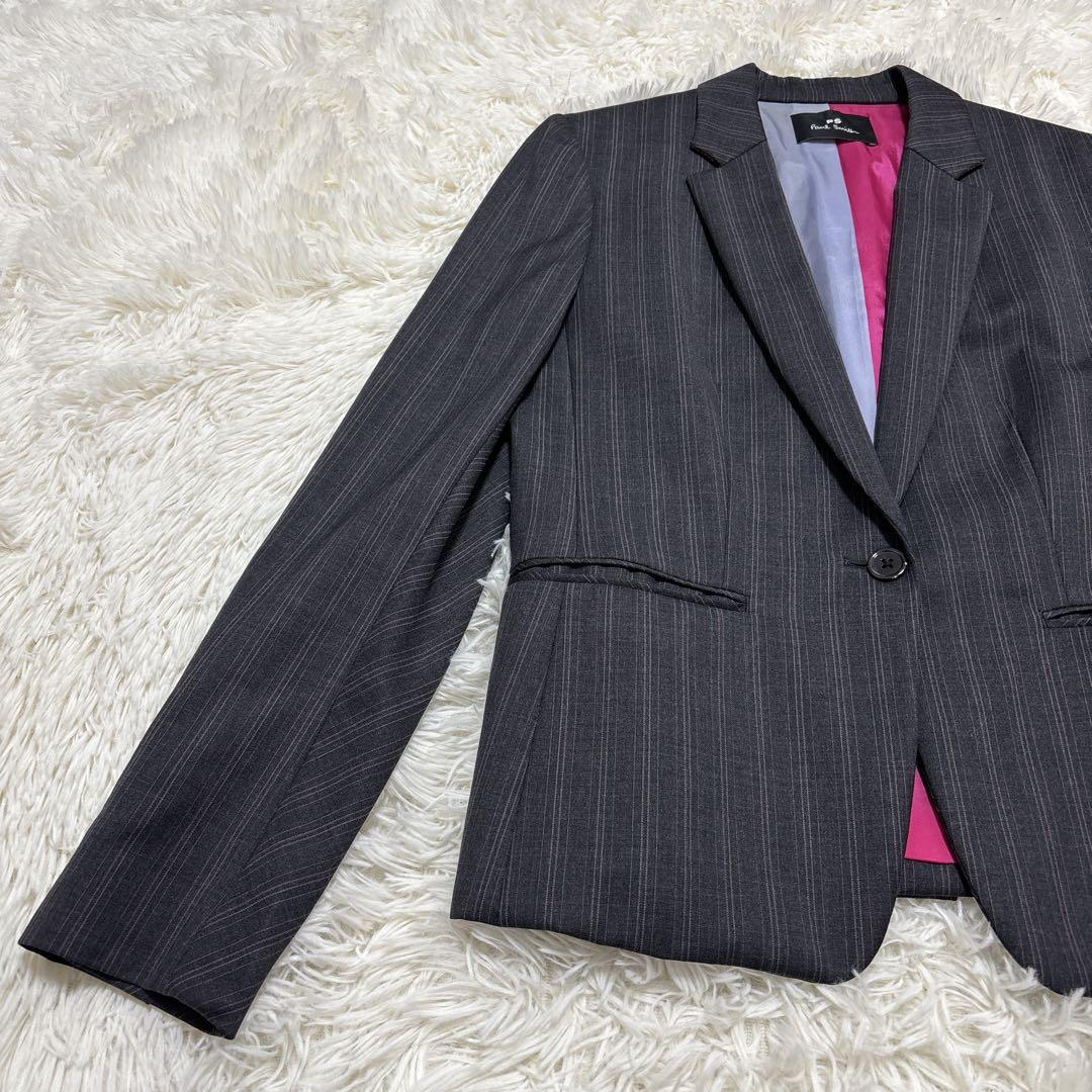 ピーエスポールスミス　セットアップ　ダークグレー　裏地派手　XL相当　42