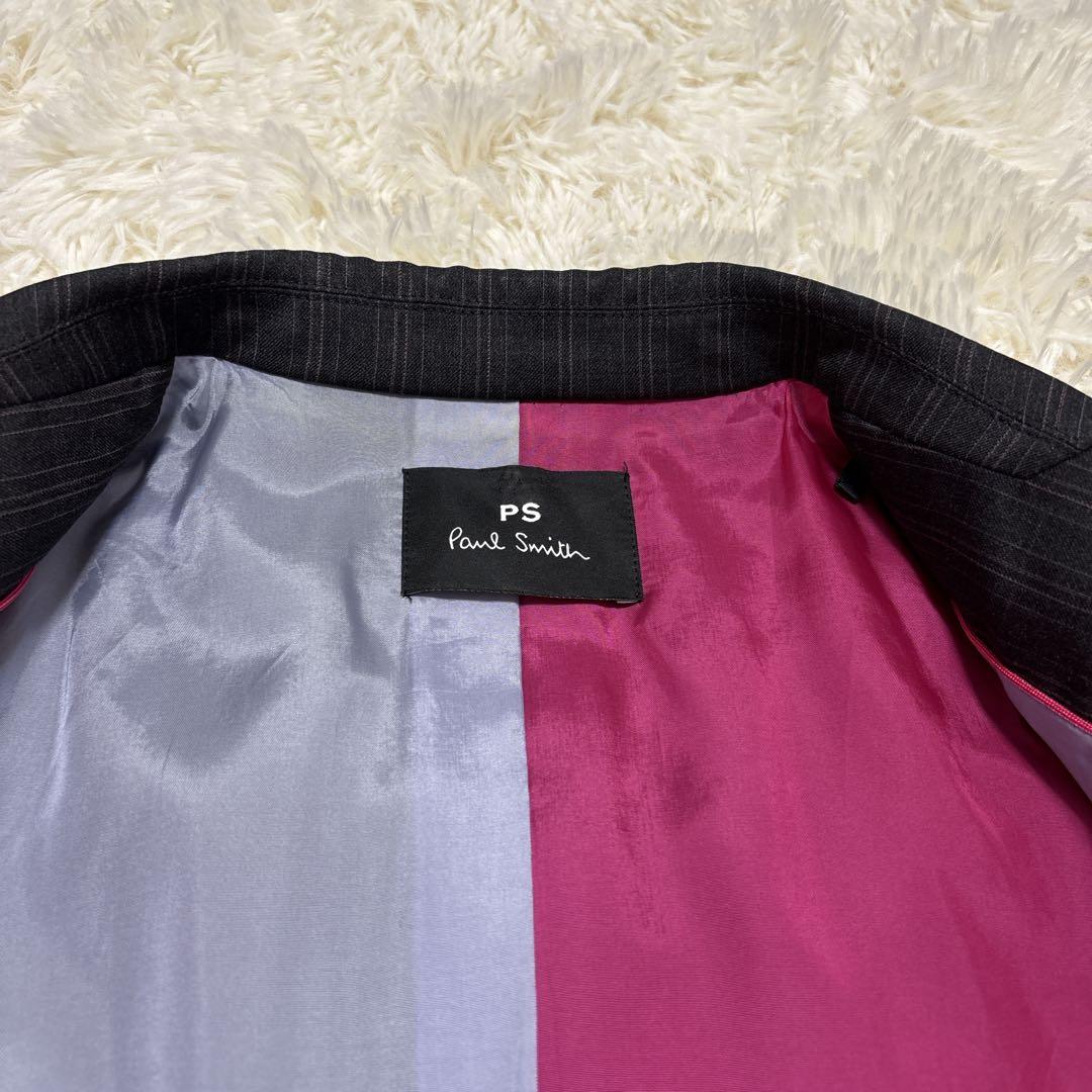 ピーエスポールスミス　セットアップ　ダークグレー　裏地派手　XL相当　42