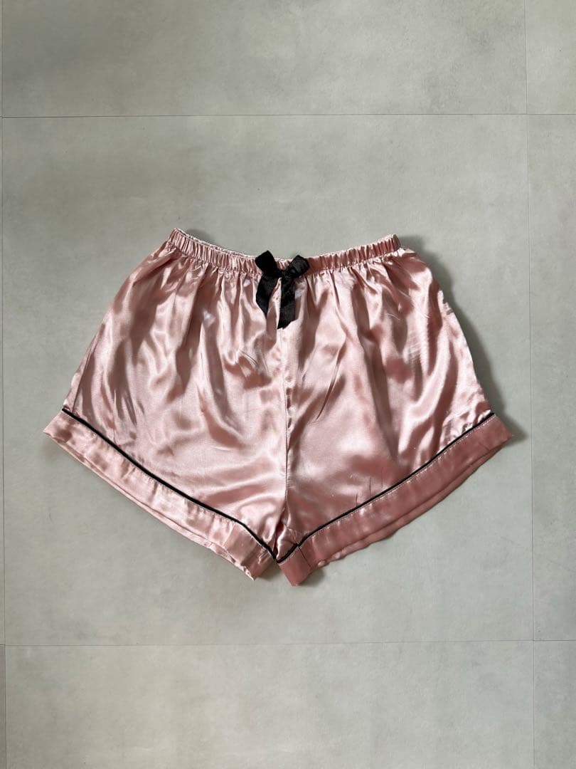 古着 vintage 90s ピンク リボン ホット サテン パンツ 美品