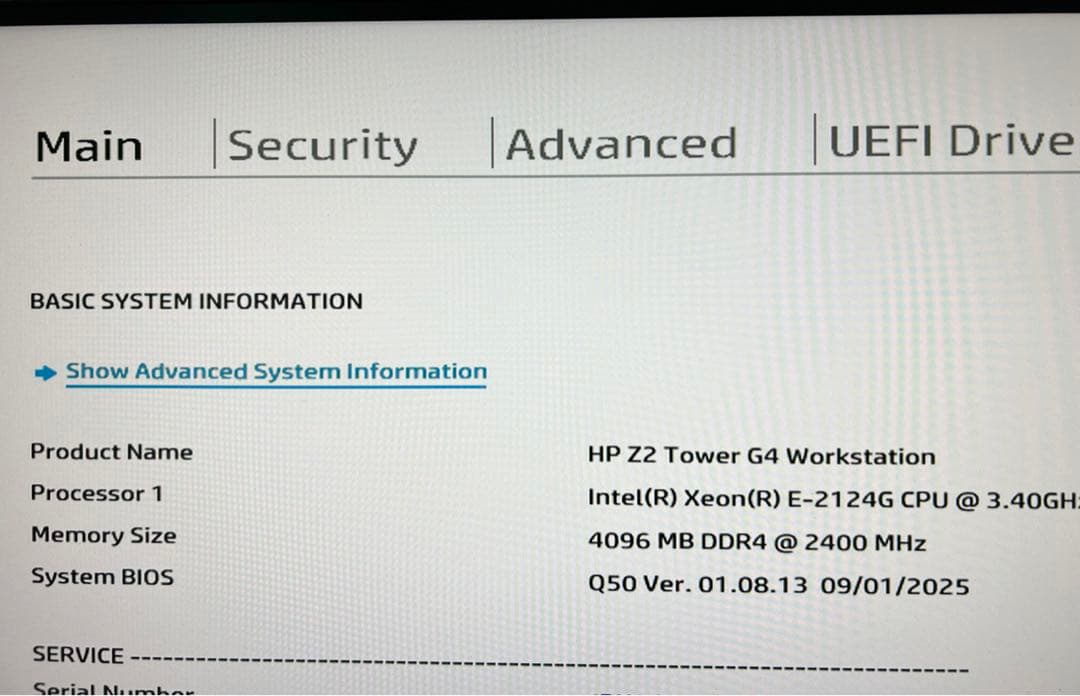 ワークステーション HP Z2 Tower G4 Workstation XEON E-2124G