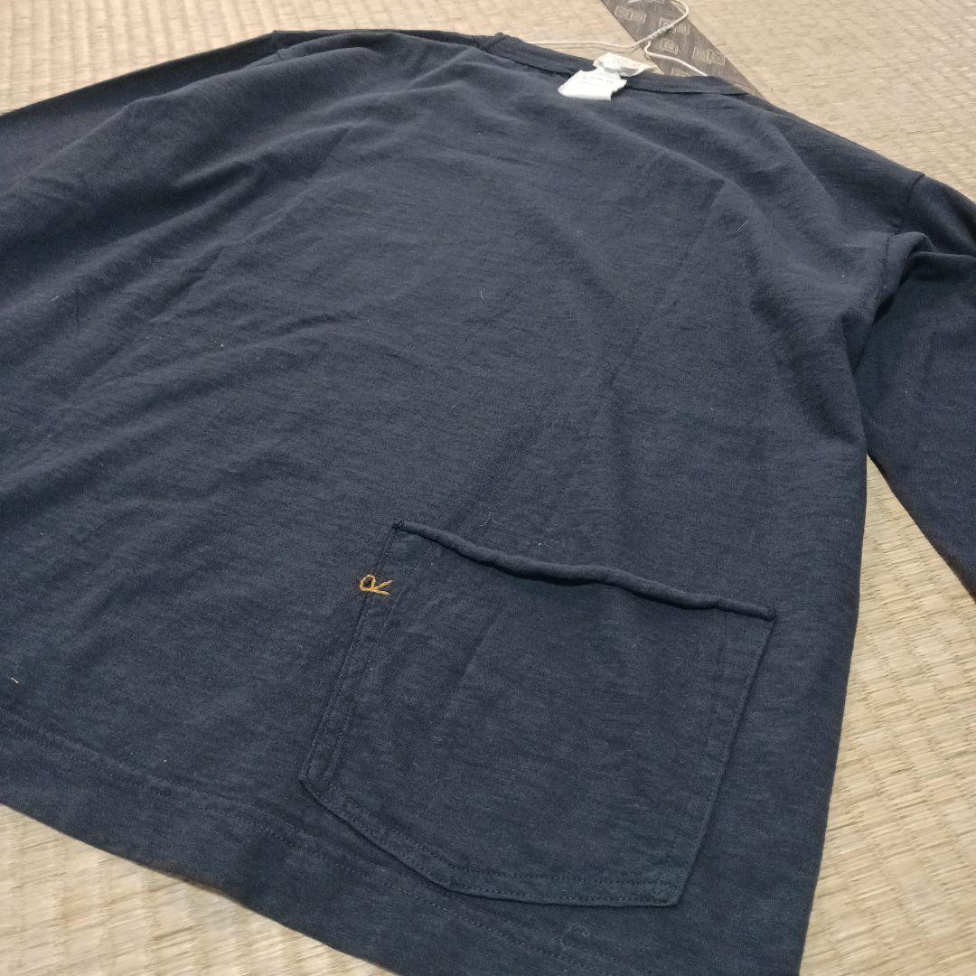 45R 長袖Tシャツ　日本製　コットン100　ネイビー　S